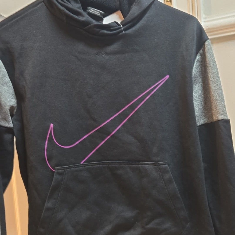 Nike Hoodie in Black and Gray with Pink Swoosh